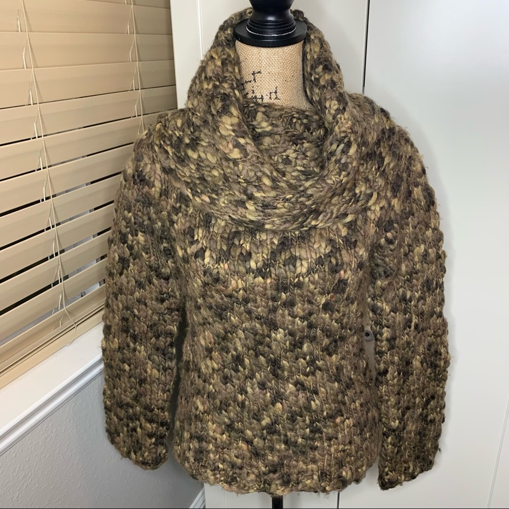 Nine West Extra Thick Woven Wool Mock Sweater